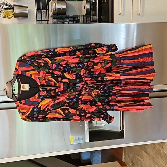 💕FARM RIO💕 Black Banana Sky Lenzing Ecovera Mini Dress XL - Picture 6 of 16